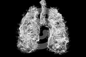 Illustration of a toxic smoke in Lung . lung cancer concept