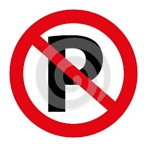 Illustration Traffic no parking sign graphic isolated on white