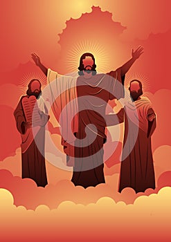 Transfiguration of Jesus Christ. Vector illustration photo