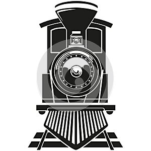 Illustration transport vehicle steam train on rails