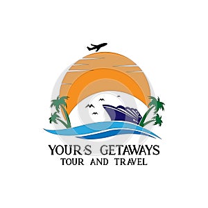 Illustration transportation logo template. travel logo business