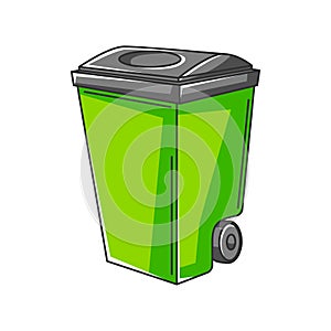 Illustration of trash can. Ecology icon for environment protection.