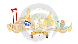 A illustration traveling to Thailand, culture of Thailand. Info graphic Element / icon / Symbol , Vector Design