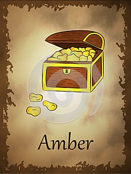 Illustration of treasure chest in cartoon style