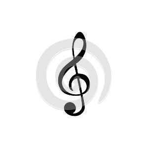 Illustration of a treble clef musical note