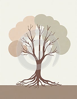 Illustration of the tree of life. Root of the tree