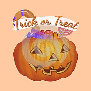 Illustration of trick or treat icon vector for Halloween