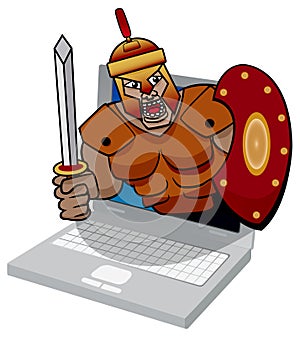 Illustration of a trojan computer virus threat.