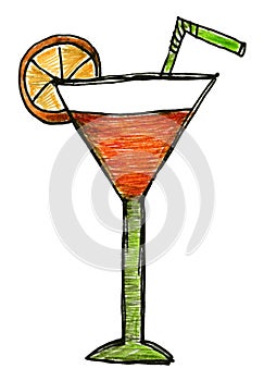 Illustration of a Tropical Drink