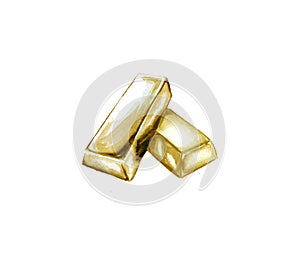 Illustration of  two bars of yellow gold