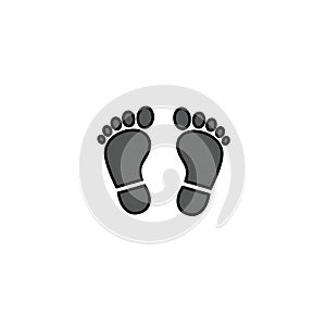 Illustration of two black footprints on a white background