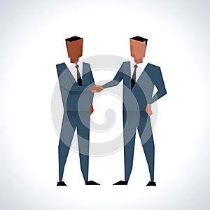 Illustration Of Two Businessmen Shaking Hands