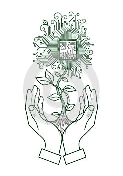 Illustration of two hands cupping a