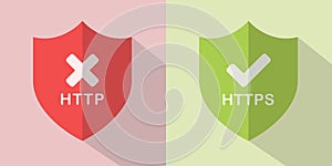 HTTP vs. HTTPS security icons photo