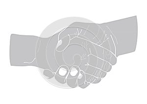 Illustration of two shaking hands.