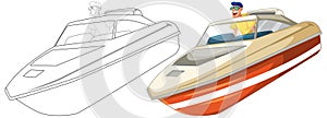Illustration of two speedboats