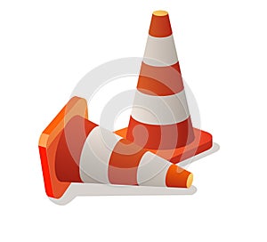 Illustration of two traffic cones