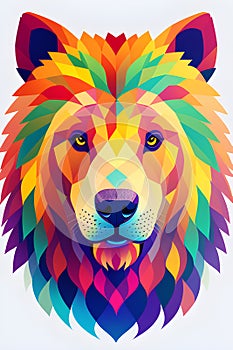 an illustration this type of design full bear head generated by ai