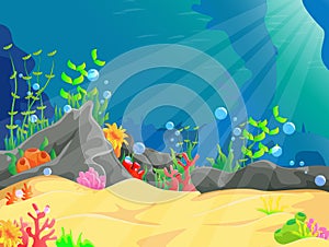 Illustration of underwater landscape