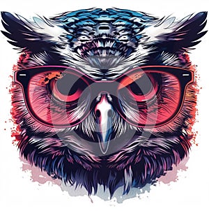 Illustration of unique design with cool funny casuals owl