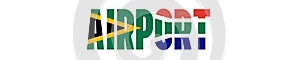 Illustration of Unofficial Airport logo with South African flag overlaid