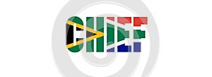 Illustration of Unofficial Chief logo with South African flag overlaid on text