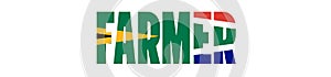 Illustration of Unofficial Farmer logo with South African flag overlaid on text