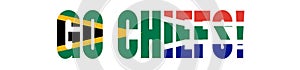 Illustration of Unofficial Go Chiefs logo with South African flag overlaid on text