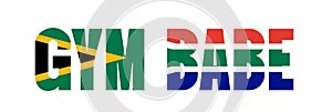 Illustration of Unofficial Gym Babe logo with South African flag overlaid