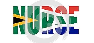 Illustration of Unofficial Nurse logo with South African flag overlaid on text