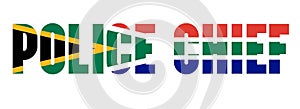 Illustration of Unofficial Police Chief logo with South African flag overlaid