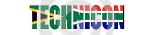 Illustration of Unofficial Technicon logo with South African flag overlaid