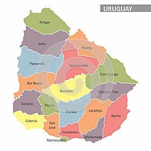 Uruguay regions map