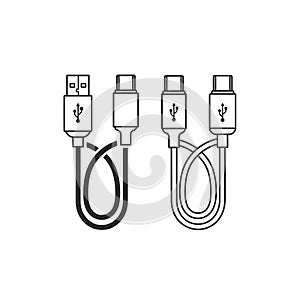 Illustration of usb typec connectors showcasing the design and connectivity of modern charging and data transfer cables