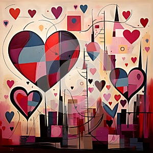 Illustration of valentines day abstract background.