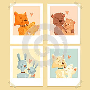 Illustration for Valentines Day with cute animals