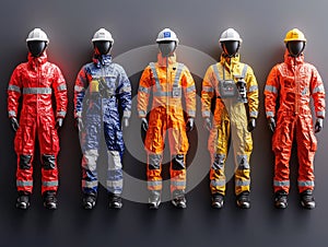 An illustration of various types of safety clothing, emphasizing protection and compliance