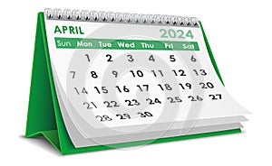 Illustration vector of April 2024 Calendar