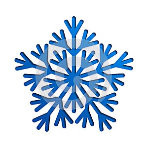 Illustration of vector blue paper snowflake