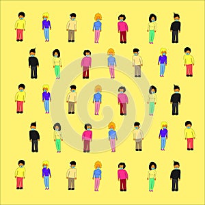 Illustration vector : covid 19 pandemic  concept,people social distancing