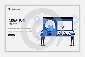 Illustration vector Creation process creative landing page
