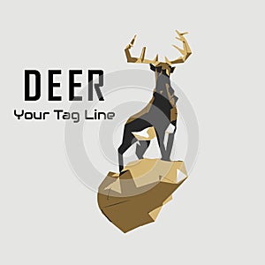 Illustration vector of deer logo. deer hunter logo type, template, and vector