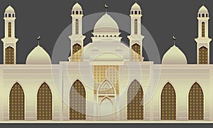 illustration vector design green & brown colors 2 ST mosque