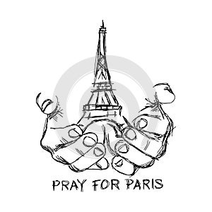 Illustration vector doodle hand drawn of sketch hands