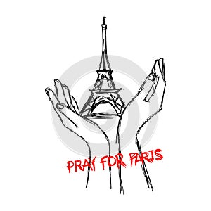 Illustration vector doodle hand drawn of sketch hands