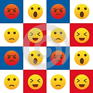Illustration vector of emoticon in pattern