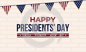 Illustration vector graphic of abstract brick wall background of presidents day.