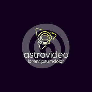 Illustration vector graphic of astronaut video logo. Colorfull style. Aplication icon.