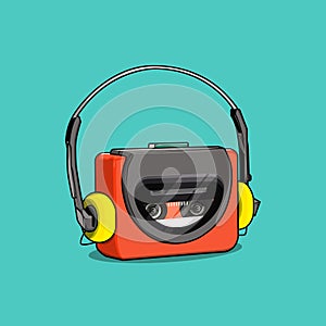 Illustration vector graphic of audio player classics