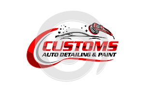 Illustration vector graphic of auto detailing servis logo design template-05